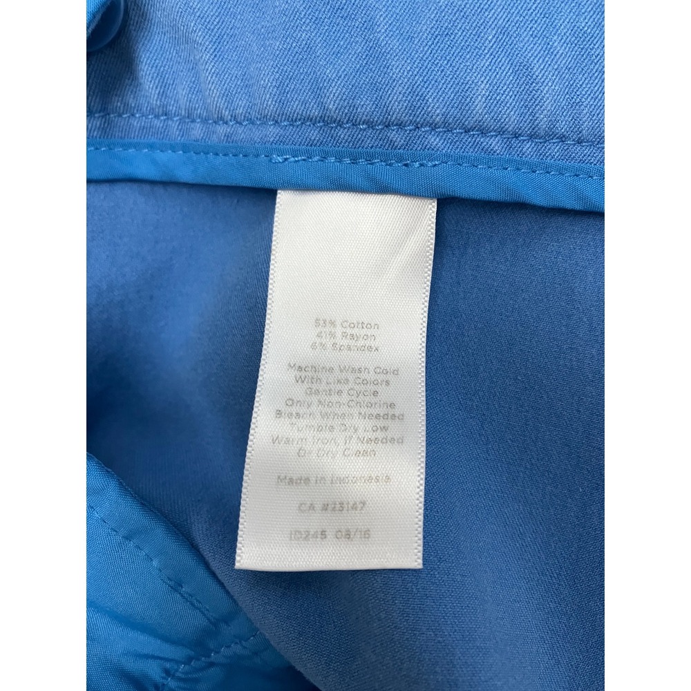 Talbots Chatham Ankle Pants Womens 12 Blue Side Zip Slim Stretch Cotton Blend‎ - Picture 5 of 6